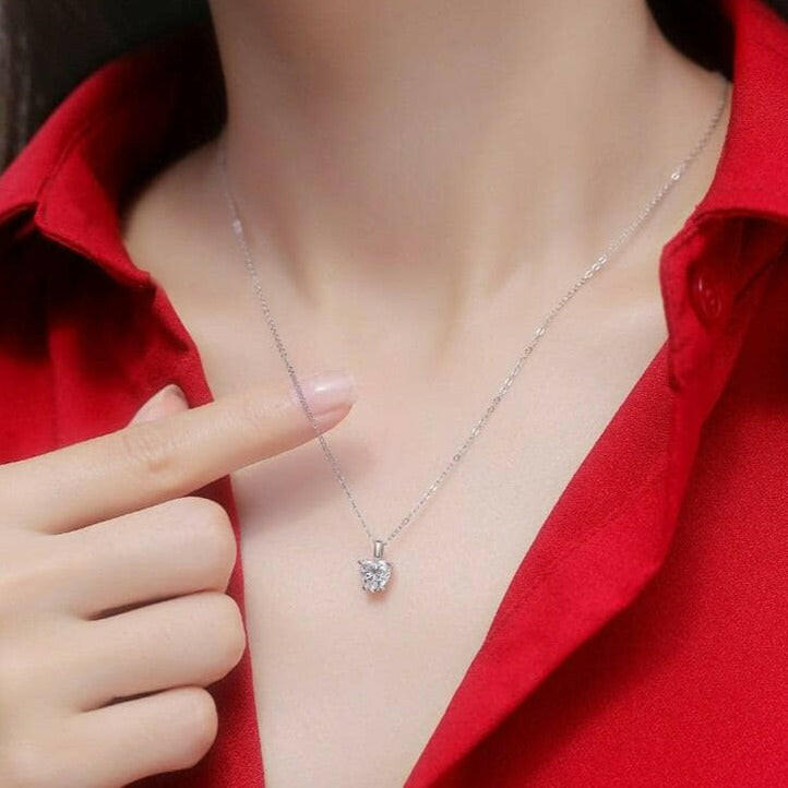 Heart Shaped 1.0 ct Diamond Necklace-Evani Naomi Jewelry