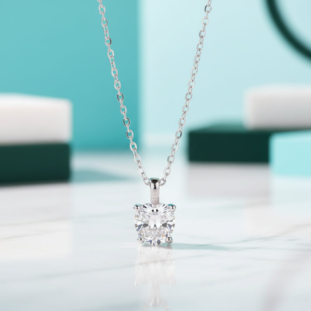 Heart Shaped 1.0 ct Diamond Necklace-Evani Jewelry