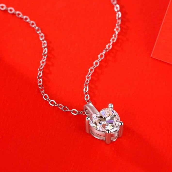Heart Shaped 1.0 ct Diamond Necklace-Evani Naomi Jewelry