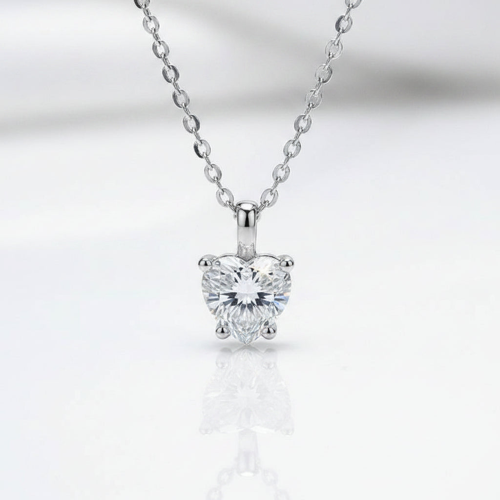 Heart Shaped 1.0 ct Diamond Necklace-Evani Jewelry