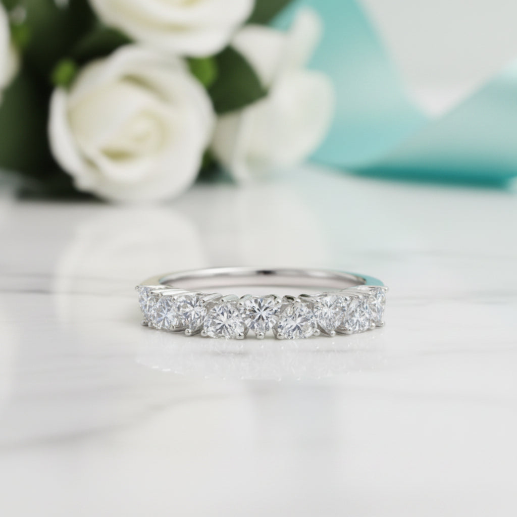 Heart-cut 1.0 ct Diamond Wedding Band-Evani Jewelry