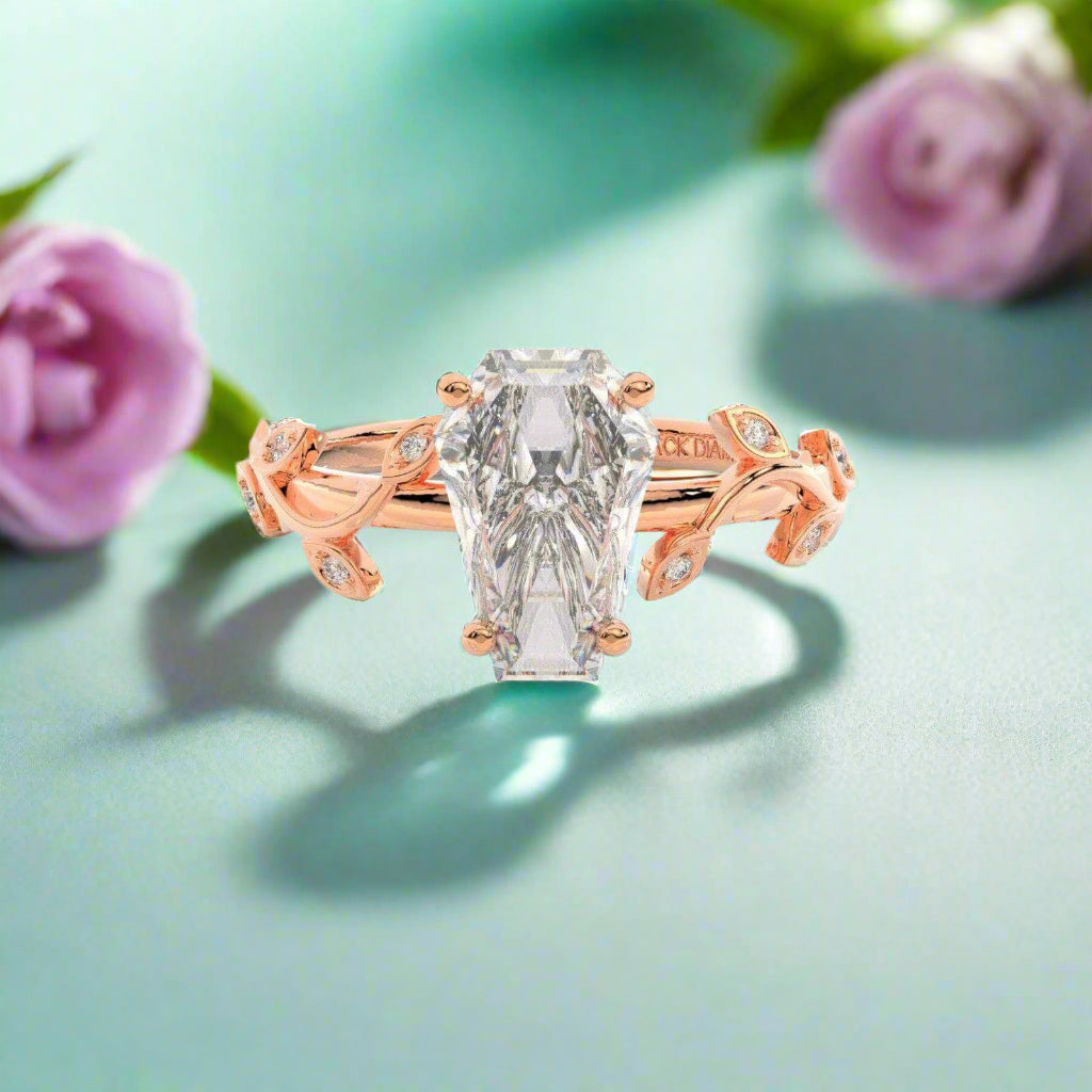 Hell and Back Gothic Engagement Rings in 14k Gold Limited Coffin Cut Diamond-Evani Naomi Jewelry