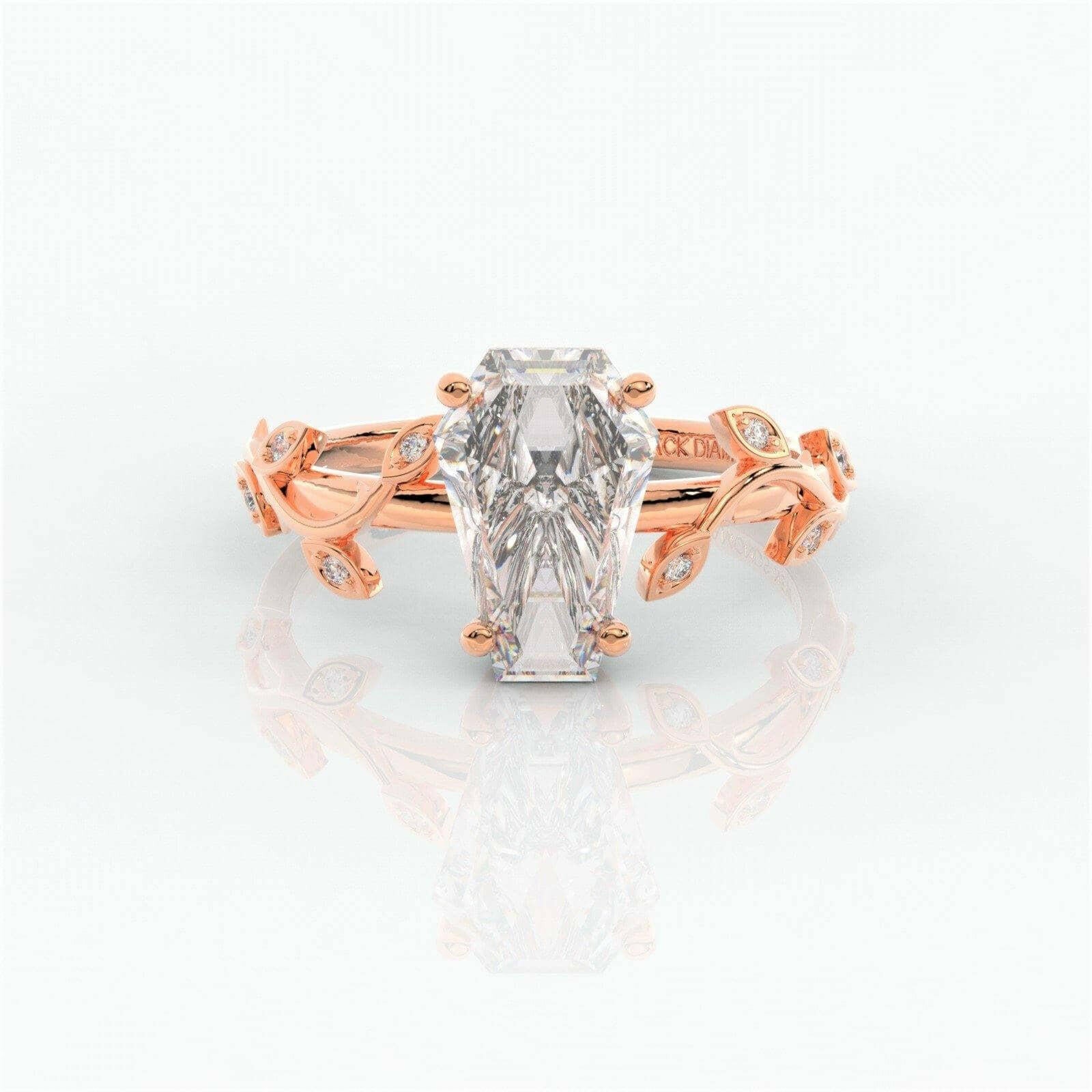 Hell and Back Gothic Engagement Rings in 14k Gold Limited Coffin Cut Diamond-Evani Naomi Jewelry