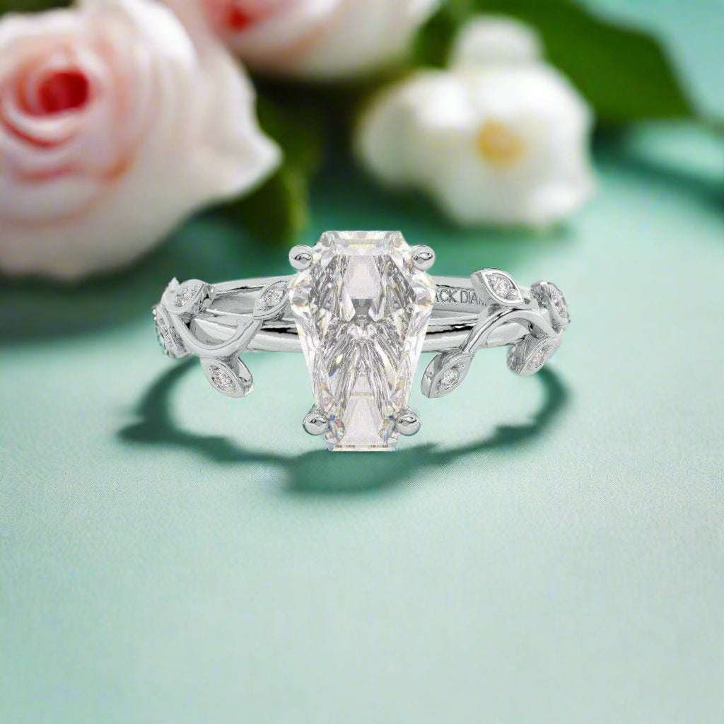 Hell and Back Gothic Engagement Rings in 14k Gold Limited Coffin Cut Diamond-Evani Naomi Jewelry