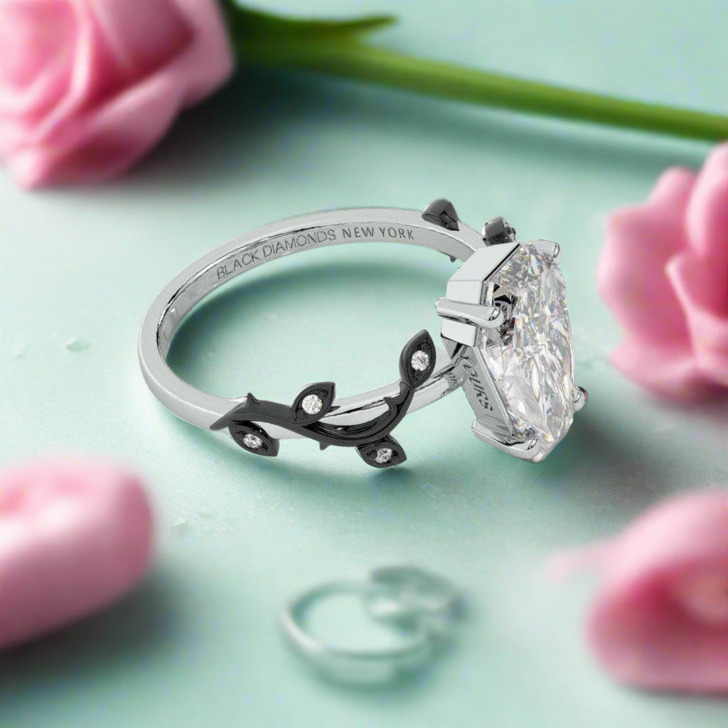 Hell and Back Gothic Engagement Rings in 14k Gold Limited Coffin Cut Diamond-Evani Naomi Jewelry