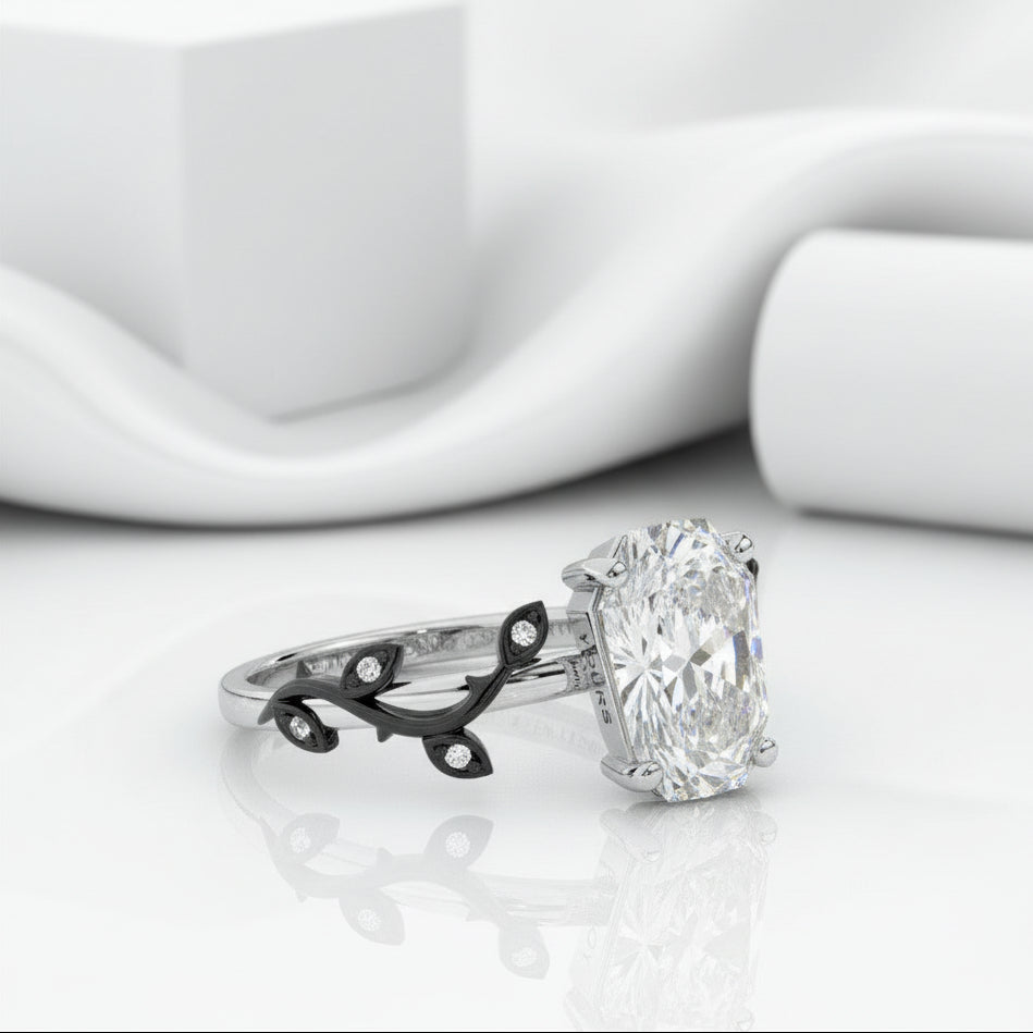 Hell and Back Gothic Engagement Rings in 14k Gold Limited Coffin Cut Diamond-Evani Naomi Jewelry