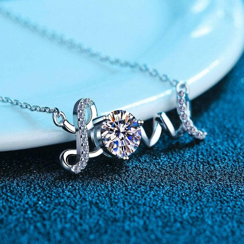 LOVE Word with 1.0 ct Diamond Necklace-Evani Naomi Jewelry