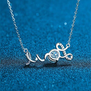 LOVE Word with 1.0 ct Diamond Necklace-Evani Naomi Jewelry