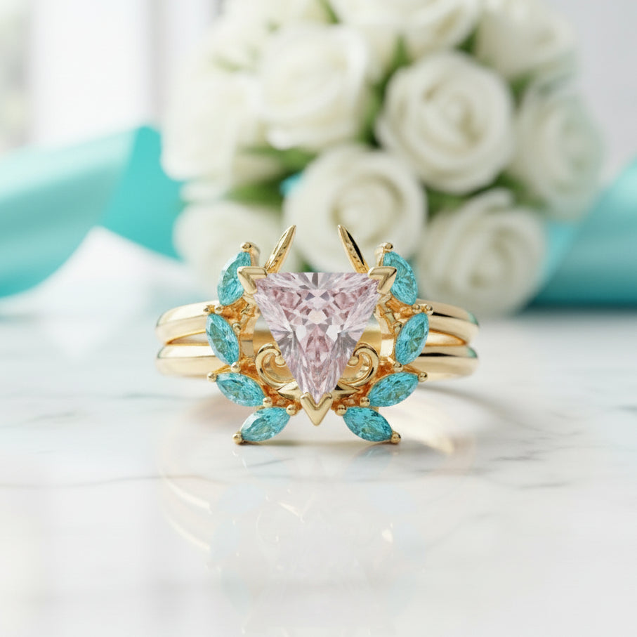 Light Mage Diamond Birthstone Ring Set in 14k Rose Gold-Evani Jewelry