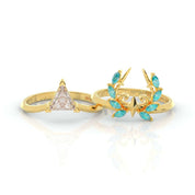 Light Mage Ring Set- Video Game Inspired Rings in 14k Rose Gold-Evani Naomi Jewelry