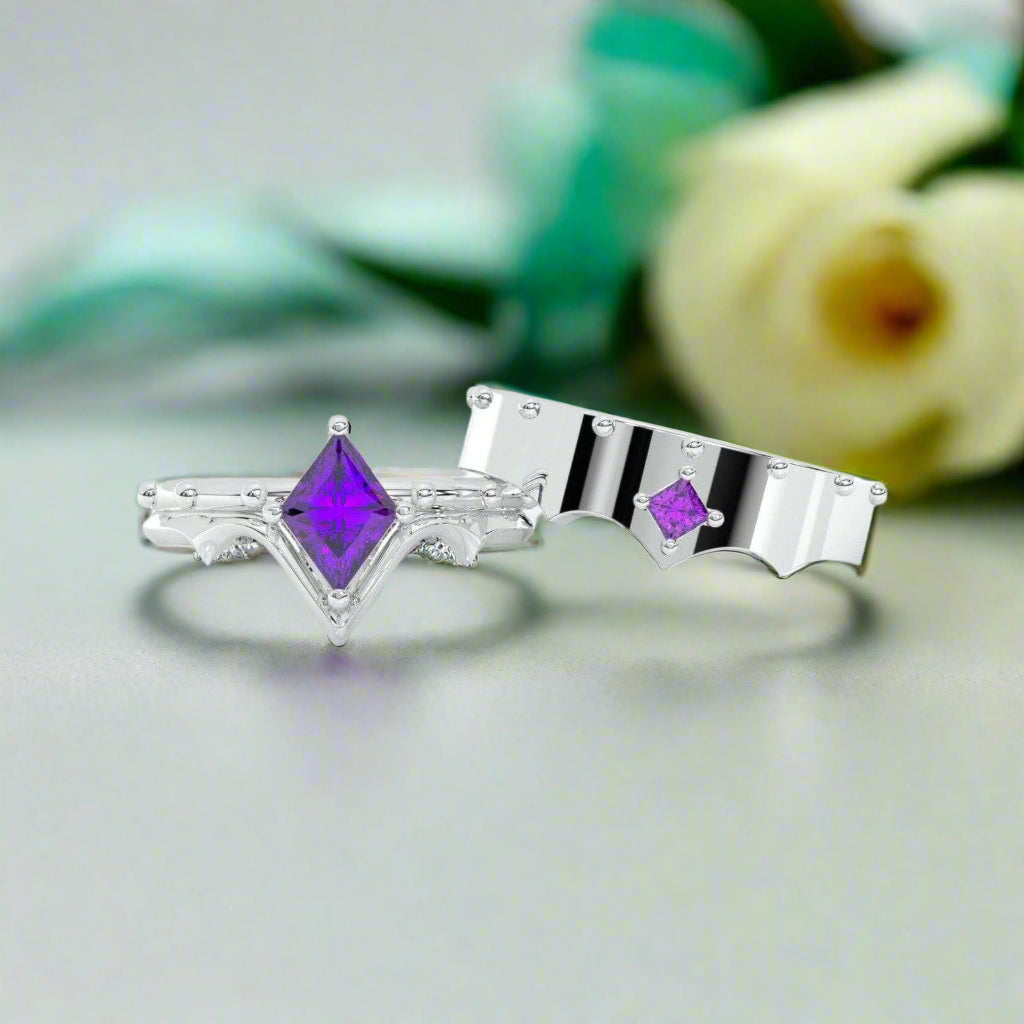 Marksman's Ring Set (Women)- Video Game Inspired Rings in 14k Yellow Gold-Evani Naomi Jewelry