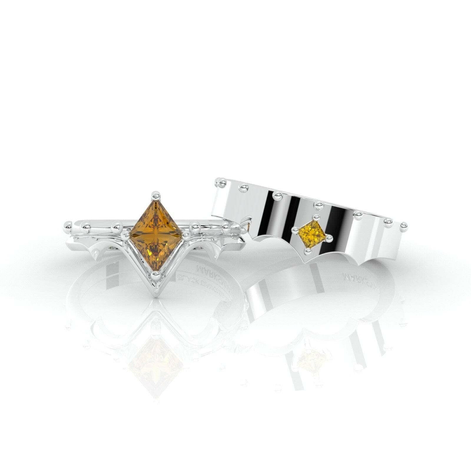 Marksman's Ring Set (Women)- Video Game Inspired Rings in 14k Yellow Gold-Evani Jewelry