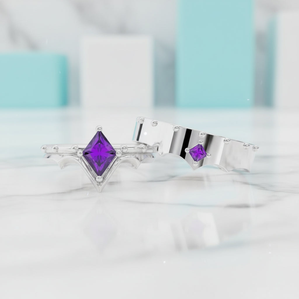 Amethyst Ring (Unisex) in 14k Rose Gold-Evani Jewelry