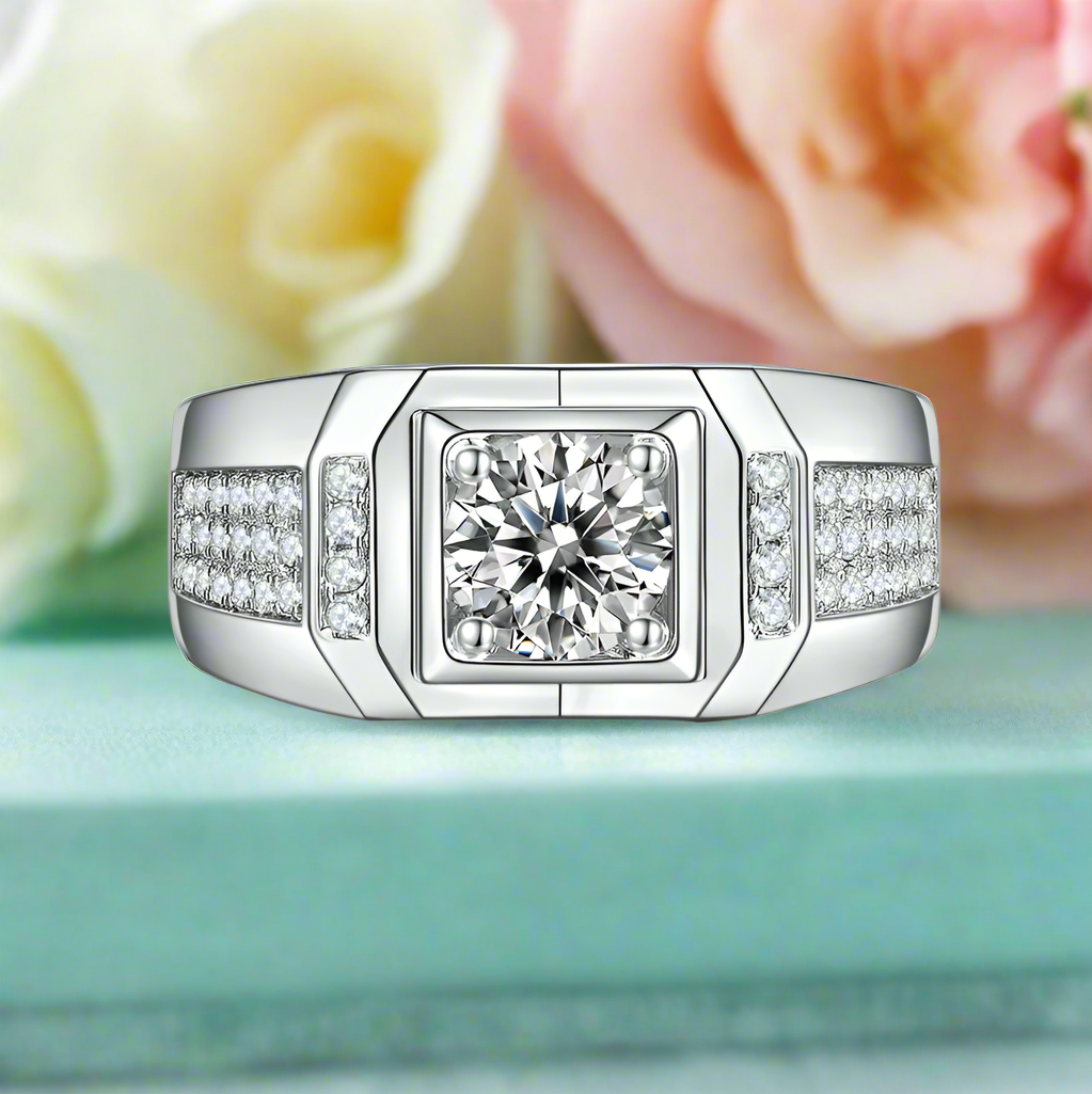 Men's 1.0 ct Diamond Cluster Band-Evani Jewelry