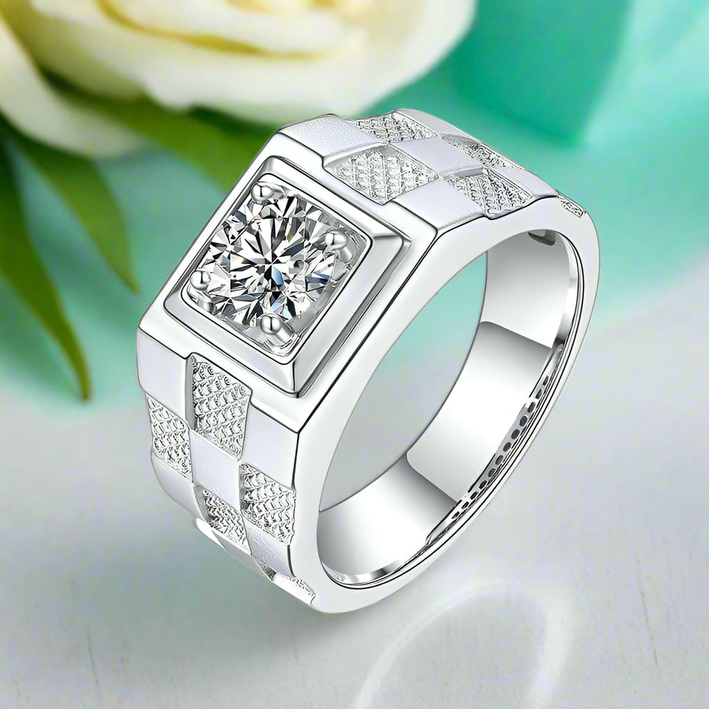 Men's 1.0 ct Diamond Cube Style Ring-Evani Jewelry