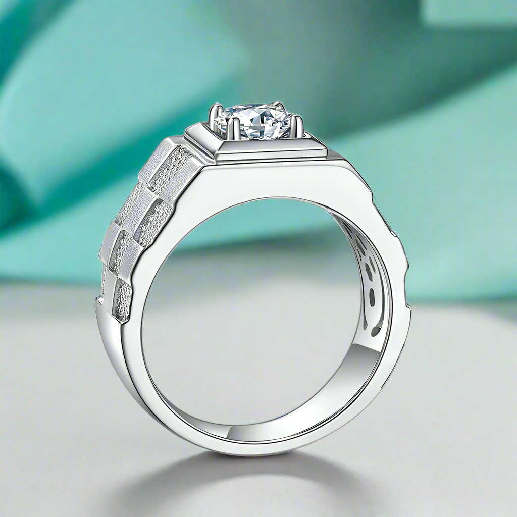 Men's 1.0 ct Diamond Cube Style Ring-Evani Naomi Jewelry