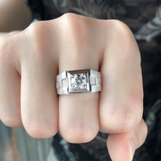 Men's 1.0 ct Diamond Cube Style Ring-Evani Naomi Jewelry