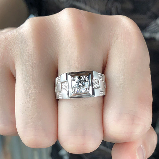 Men's 1.0 ct Diamond Cube Style Ring-Evani Naomi Jewelry
