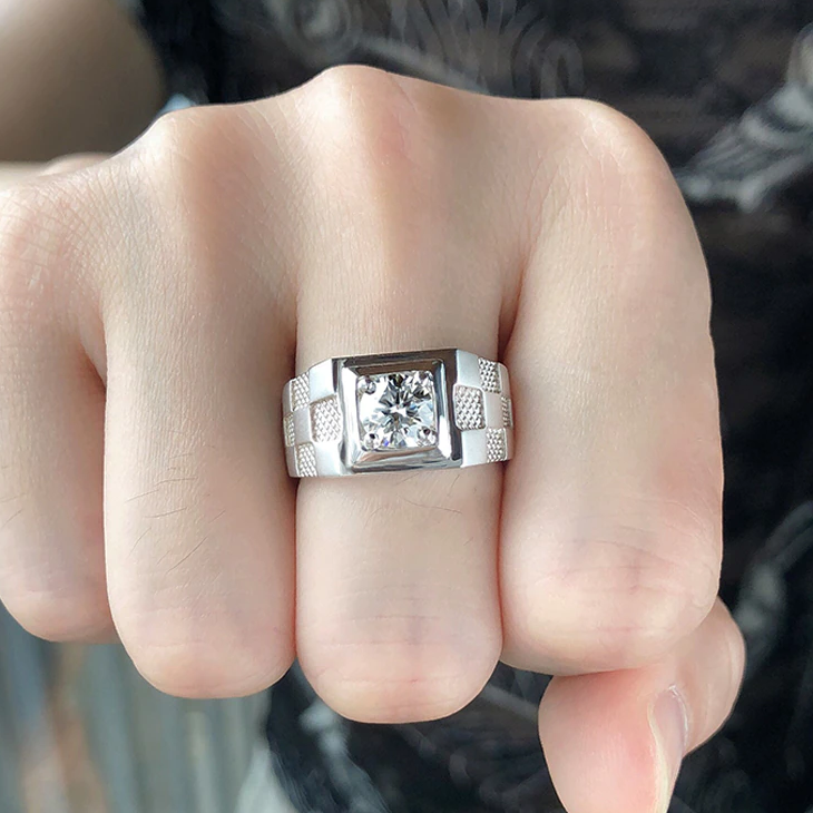 Men's 1.0 ct Diamond Cube Style Ring-Evani Naomi Jewelry