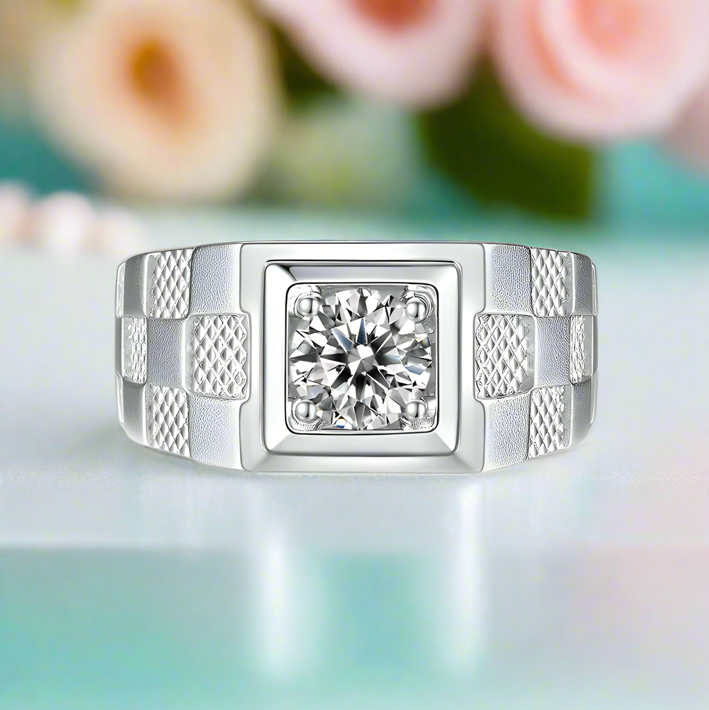 Men's 1.0 ct Diamond Cube Style Ring-Evani Jewelry