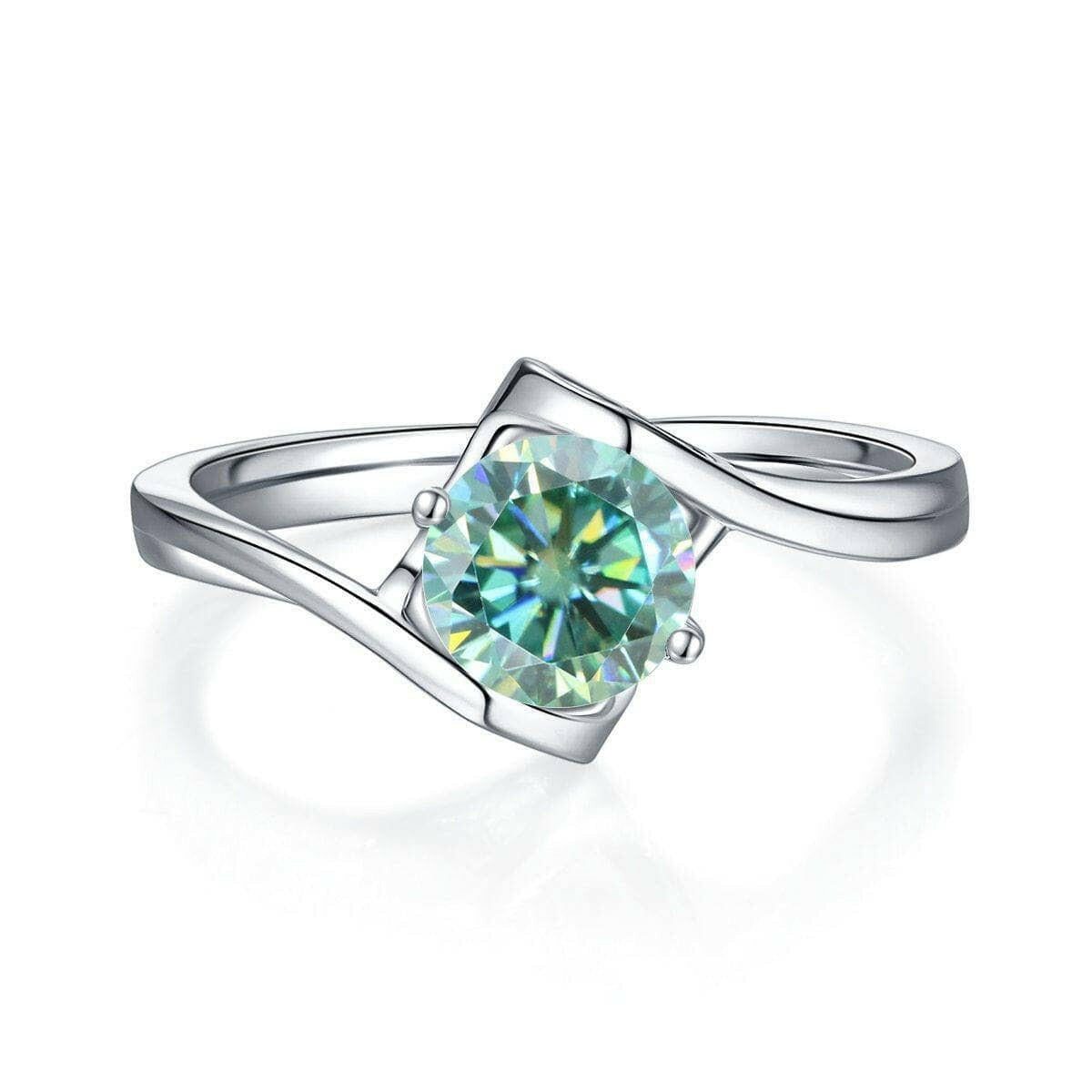 Modern Bypass 1.00 ct Round Diamond Engagement Ring-Evani Naomi Jewelry