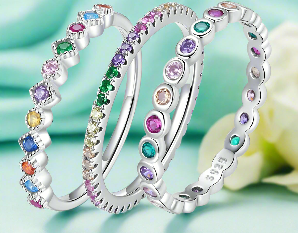 Multicolor Diamond Wedding Band-Evani Naomi Jewelry