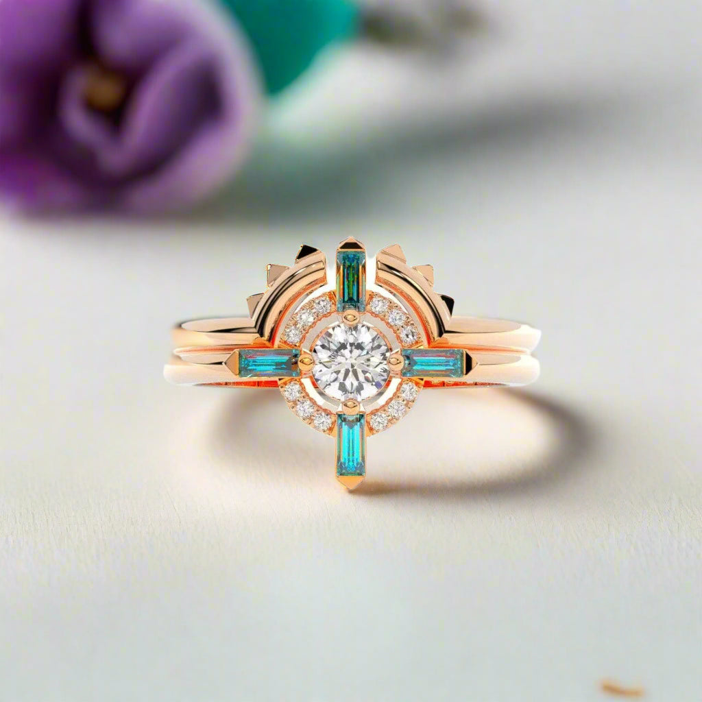 Outlaw's Ring Set- Video Game Inspired Rings in 14k Yellow Gold-Evani Naomi Jewelry