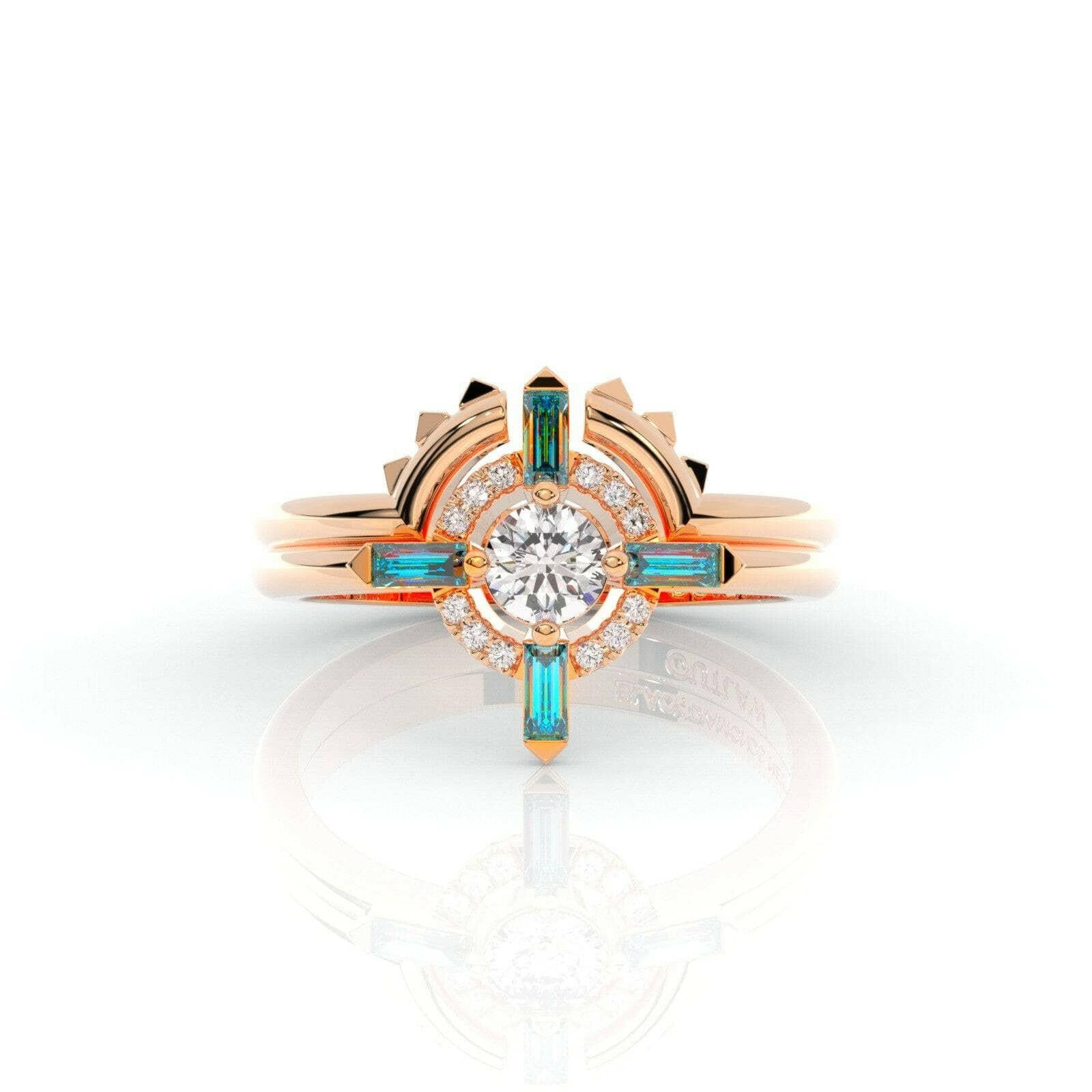 Outlaw's Ring Set- Video Game Inspired Rings in 14k Yellow Gold-Evani Naomi Jewelry