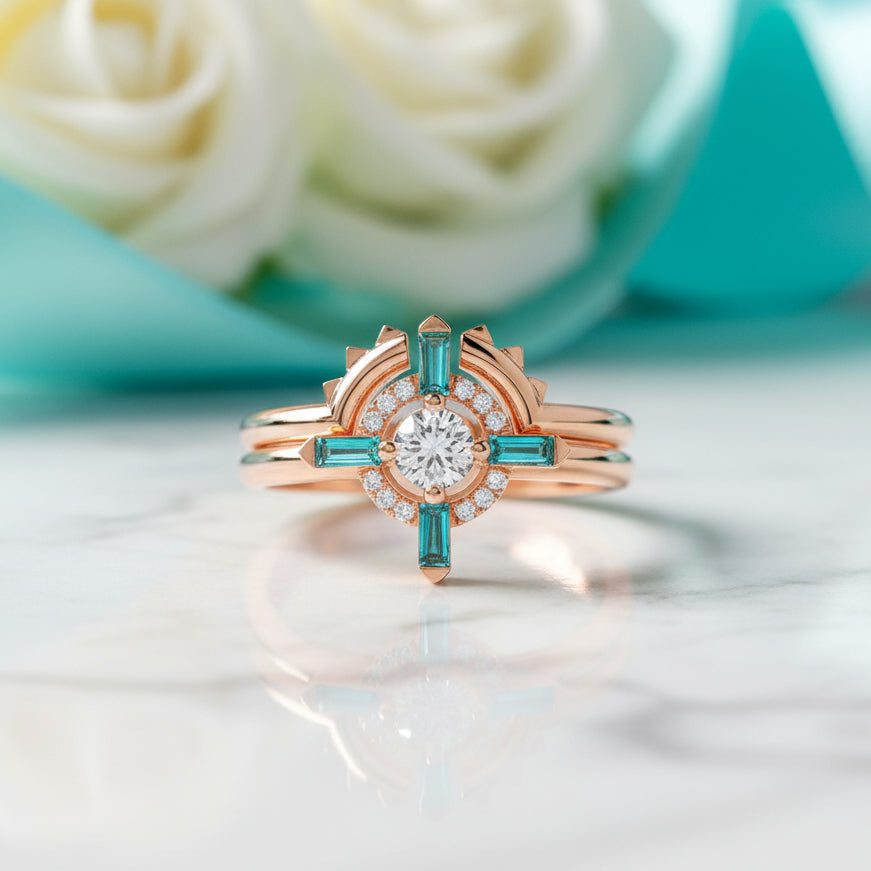 Outlaw's Diamond Birthstone Ring Set in 14k Yellow Gold-Evani Jewelry