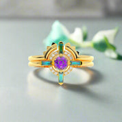 Outlaw's Ring Set- Video Game Inspired Rings in 14k Yellow Gold-Evani Naomi Jewelry