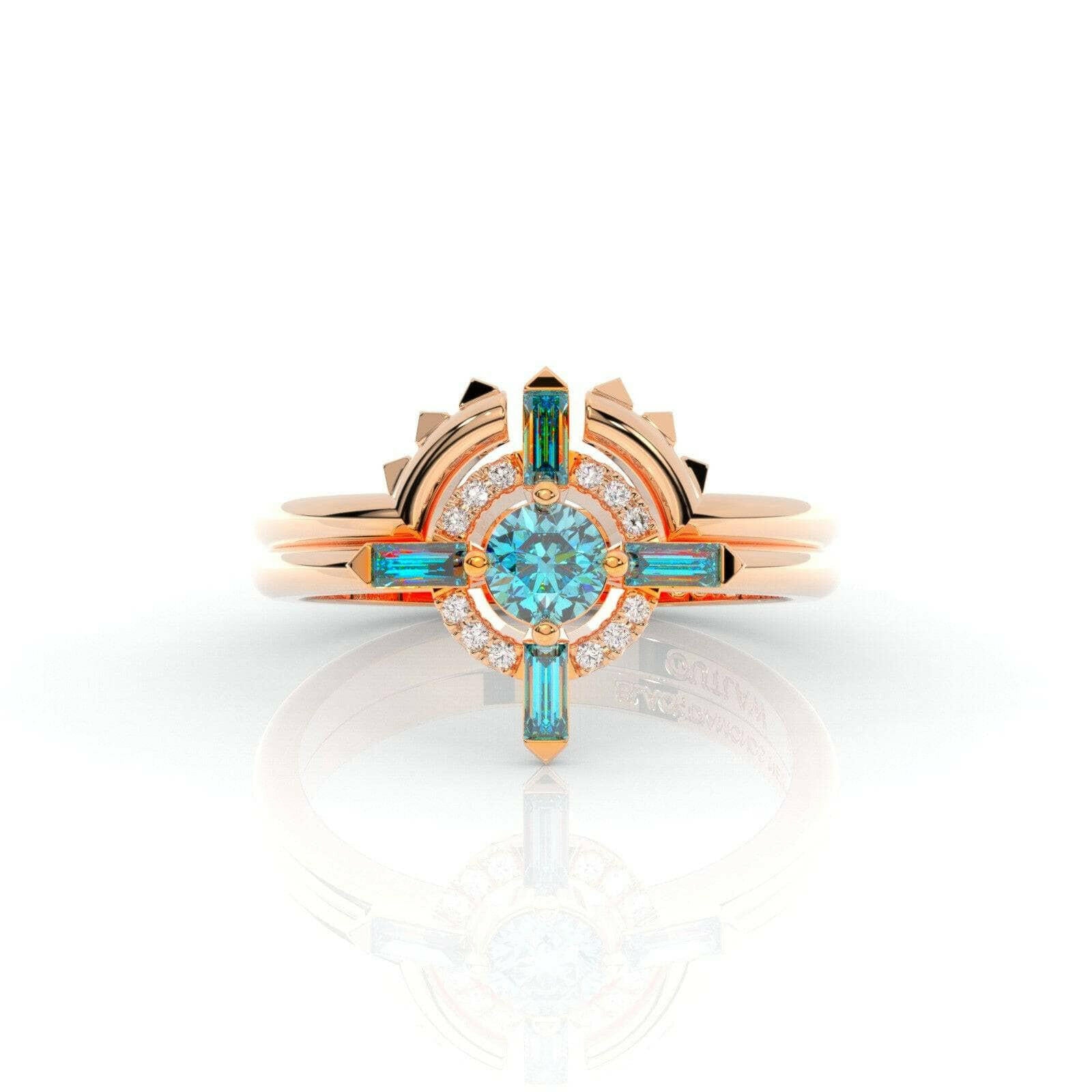 Outlaw's Ring Set- Video Game Inspired Rings in 14k Yellow Gold-Evani Naomi Jewelry