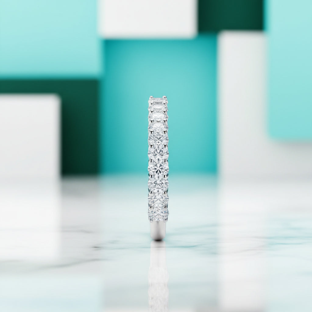 Oval-cut 1.0 ct Diamond Half Eternity Wedding Band-Evani Jewelry