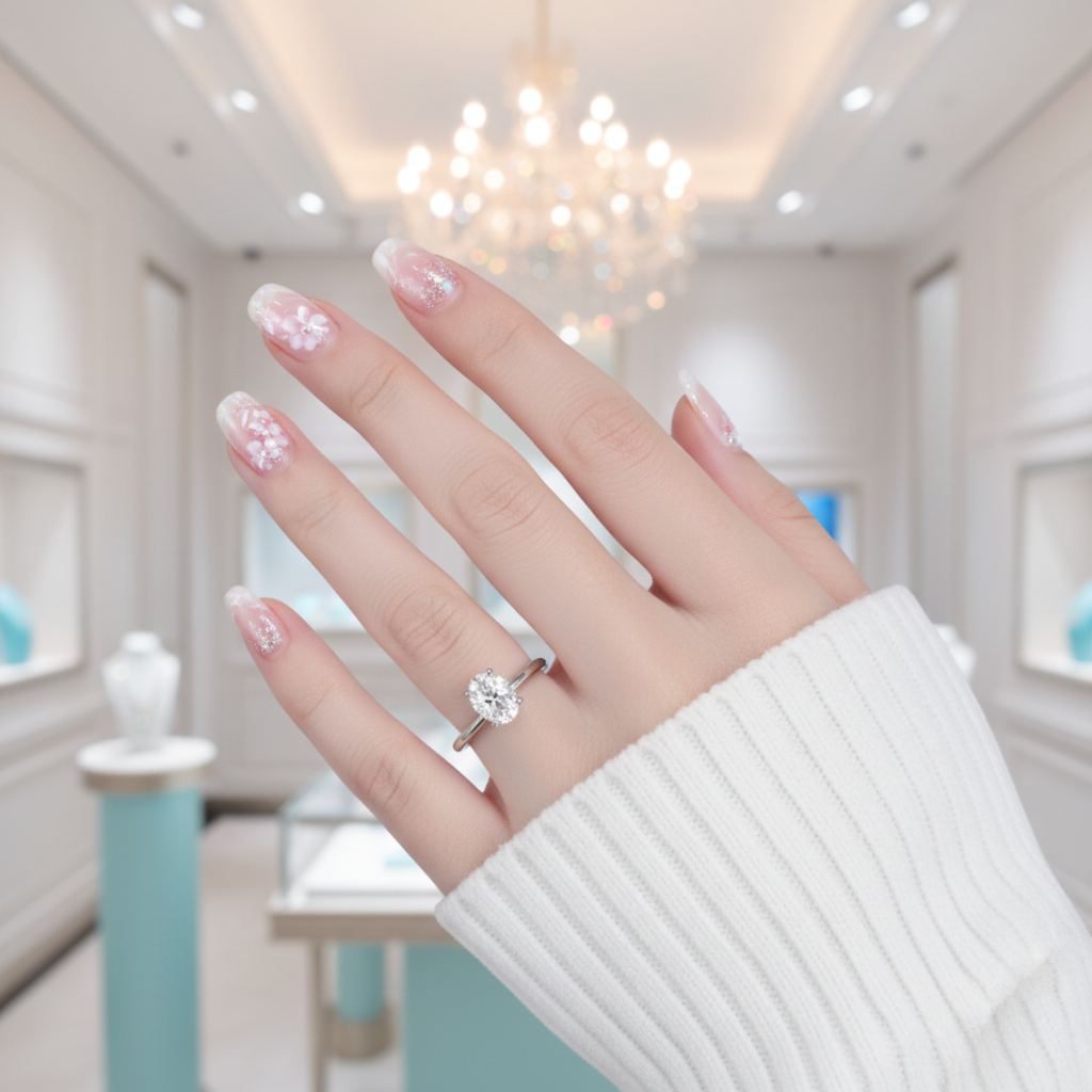 Oval-cut 1.00 ct Diamond Solitaire Engagement Ring-Evani Jewelry