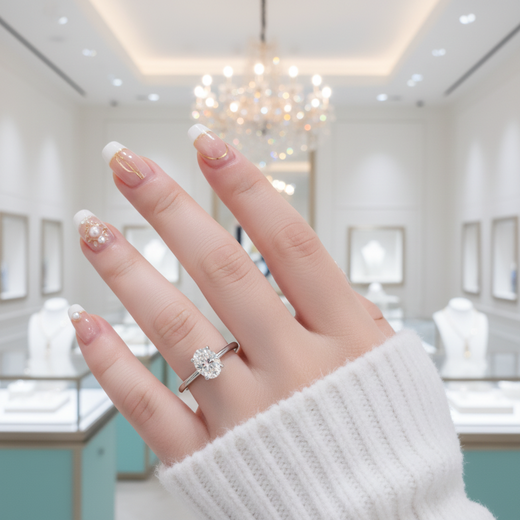 Oval-cut 1.00 ct Diamond Solitaire Engagement Ring-Evani Jewelry