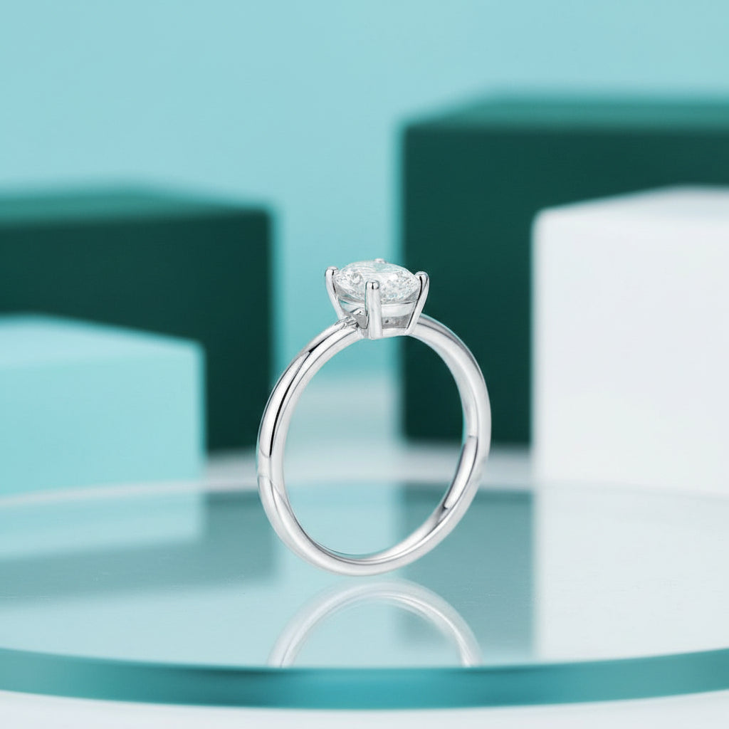 Oval-cut 1.00 ct Diamond Solitaire Engagement Ring-Evani Jewelry