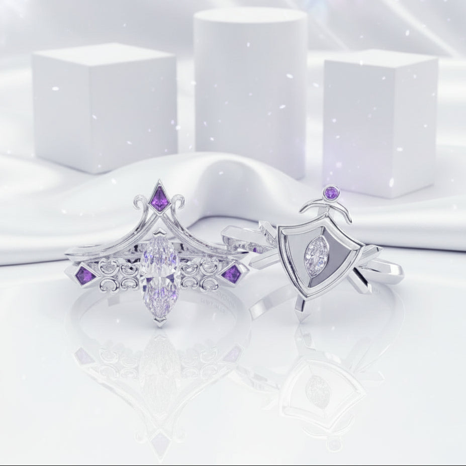 Paladin's Shield Diamond Ring in 14k Yellow Gold-Evani Jewelry