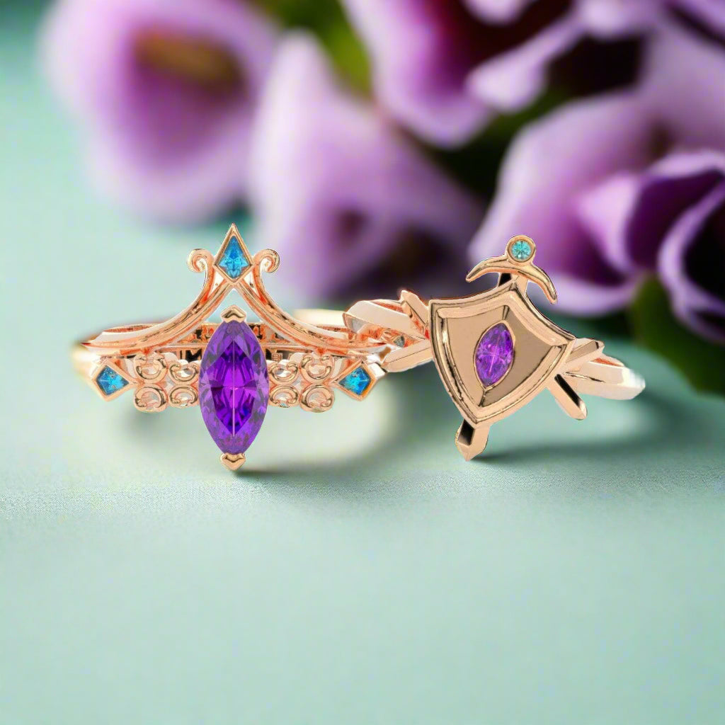 Paladin's Shield Ring (Unisex)- Video Game Inspired Rings in 14k Yellow Gold-Evani Naomi Jewelry