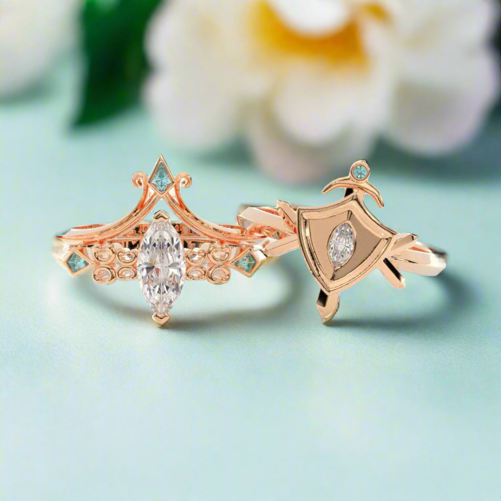 Paladin's Shield Ring (Unisex)- Video Game Inspired Rings in 14k Yellow Gold-Evani Naomi Jewelry