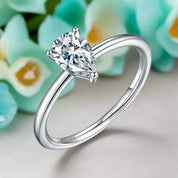 Pear Shaped 1.00 ct Diamond Solitaire Engagement Ring-Evani Naomi Jewelry