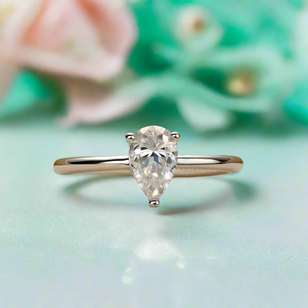 Pear Shaped 1.00 ct Diamond OptionSolitaire Engagement Ring
