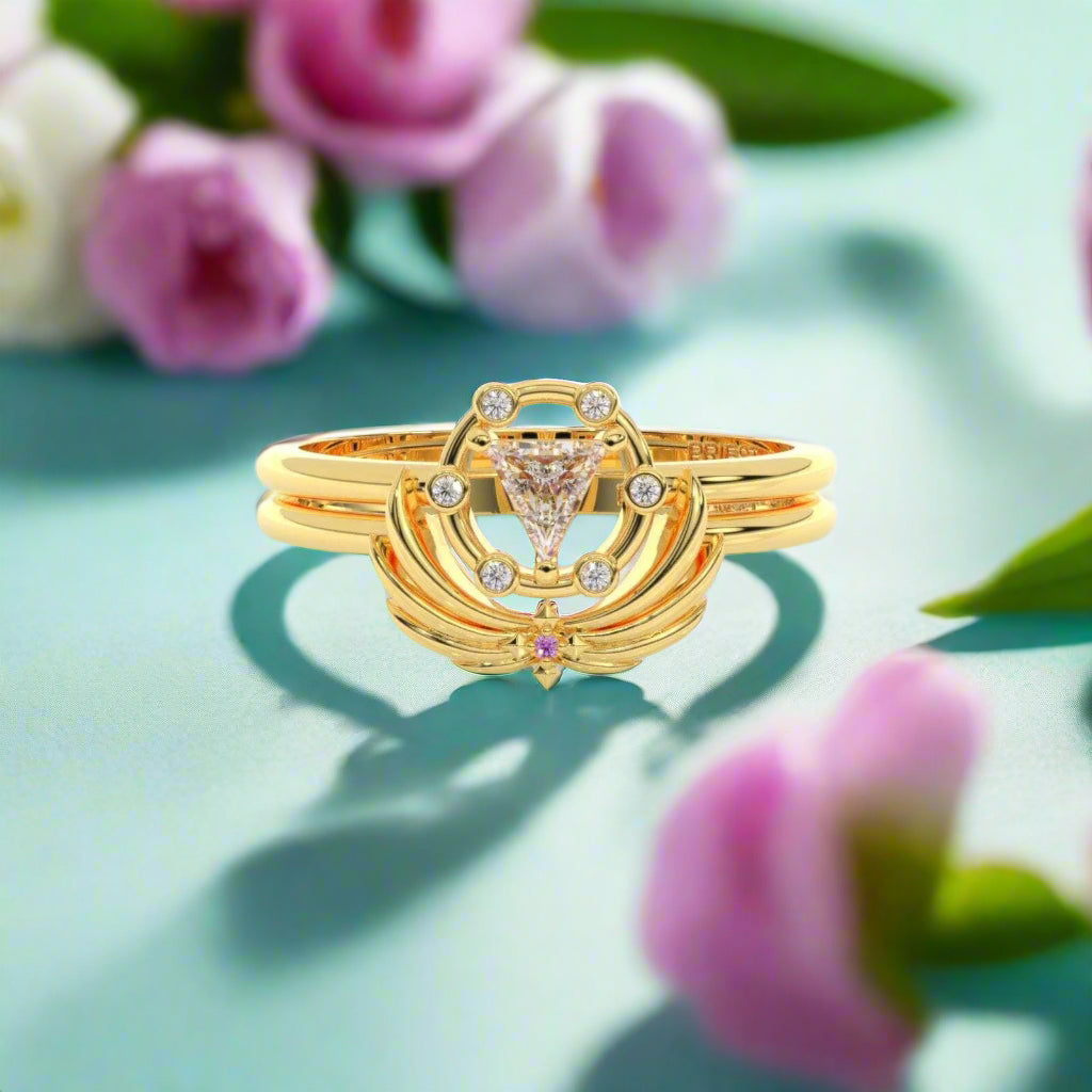 Priest's Ring Set- Video Game Inspired Rings in 14k Yellow Gold-Evani Naomi Jewelry