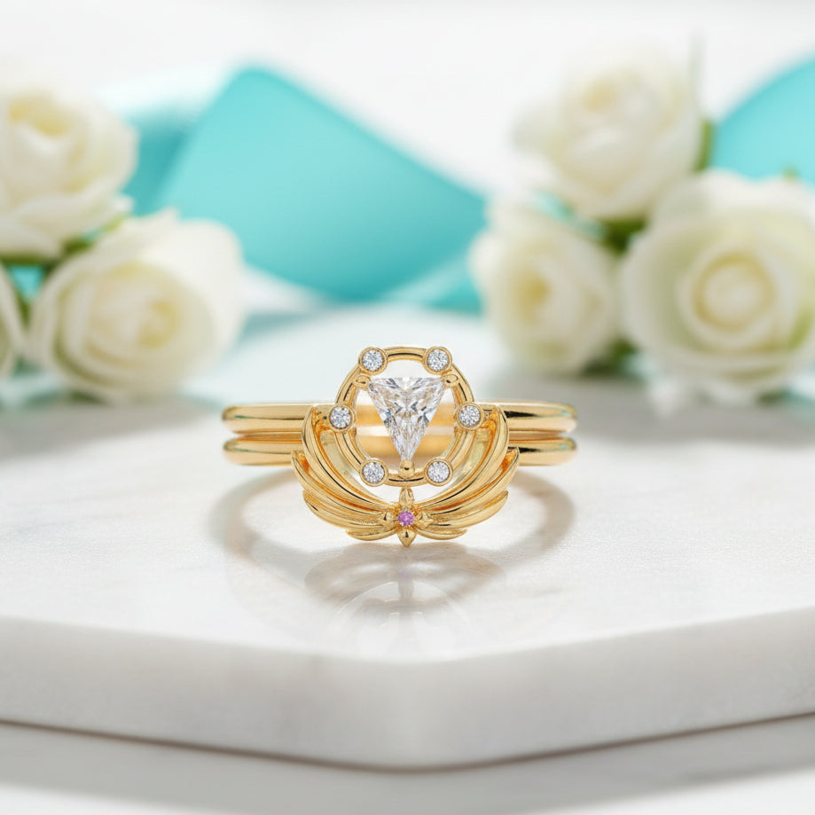 Priest's Diamond Birthstone Ring Set in 14k Yellow Gold-Evani Jewelry