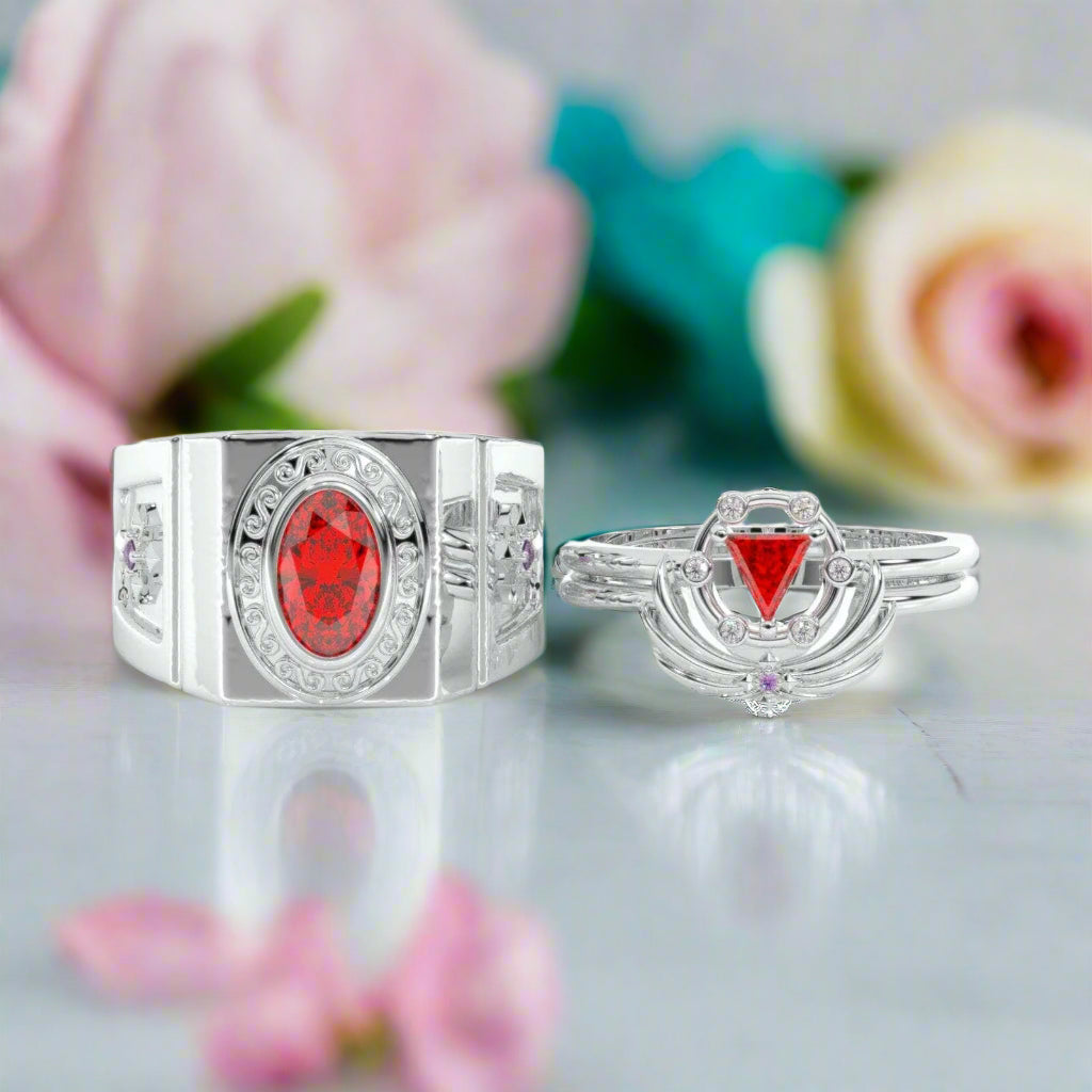 Priest's Ring Set- Video Game Inspired Rings in 14k Yellow Gold-Evani Naomi Jewelry