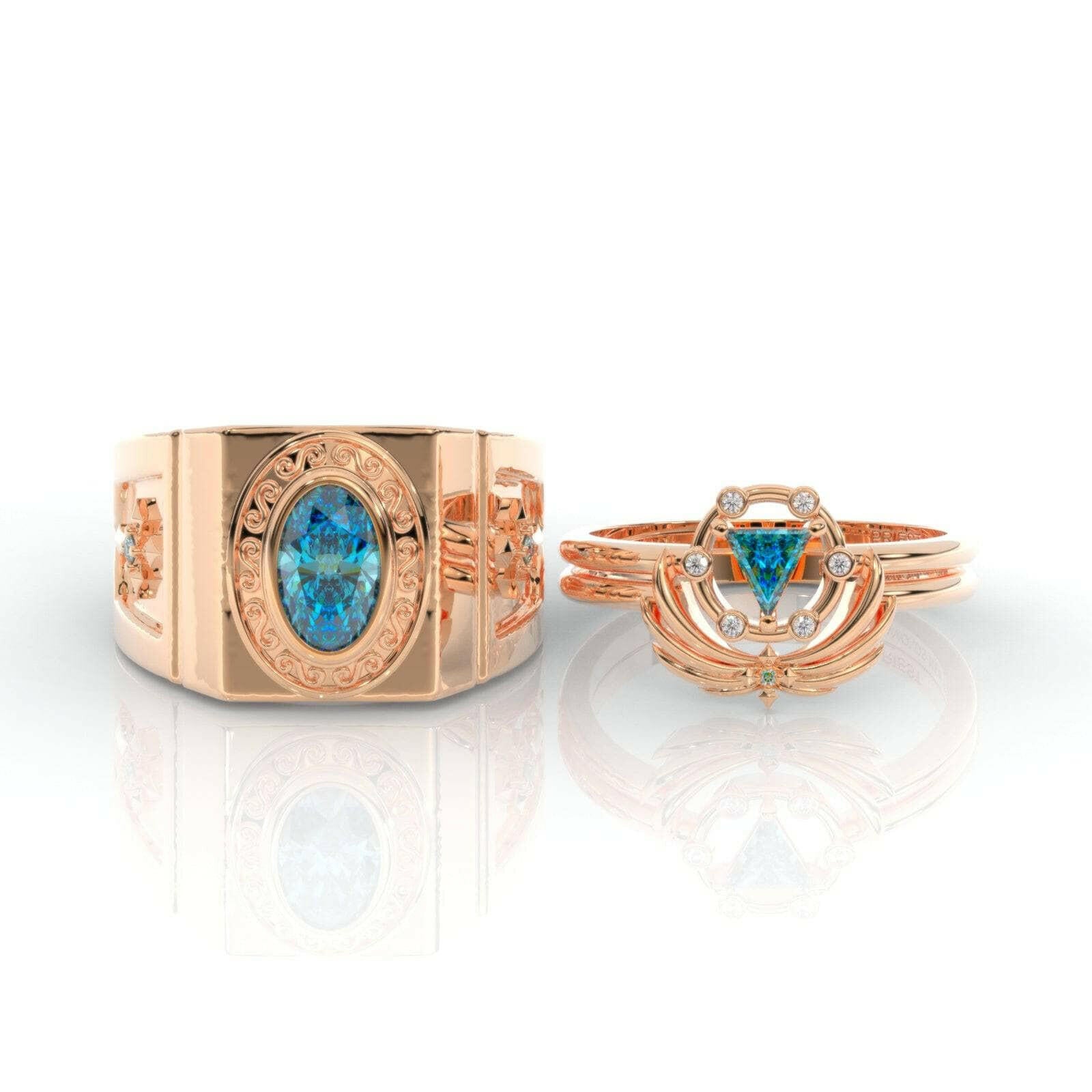 Priest's Ring Set- Video Game Inspired Rings in 14k Yellow Gold-Evani Naomi Jewelry