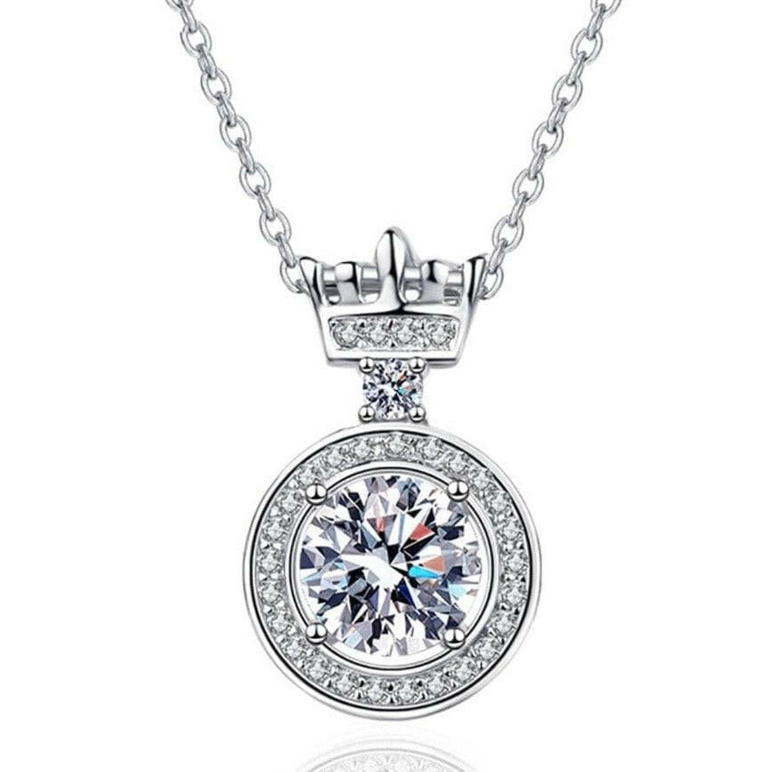 Princess Crown 1.0 ct Diamond Necklace-Evani Naomi Jewelry