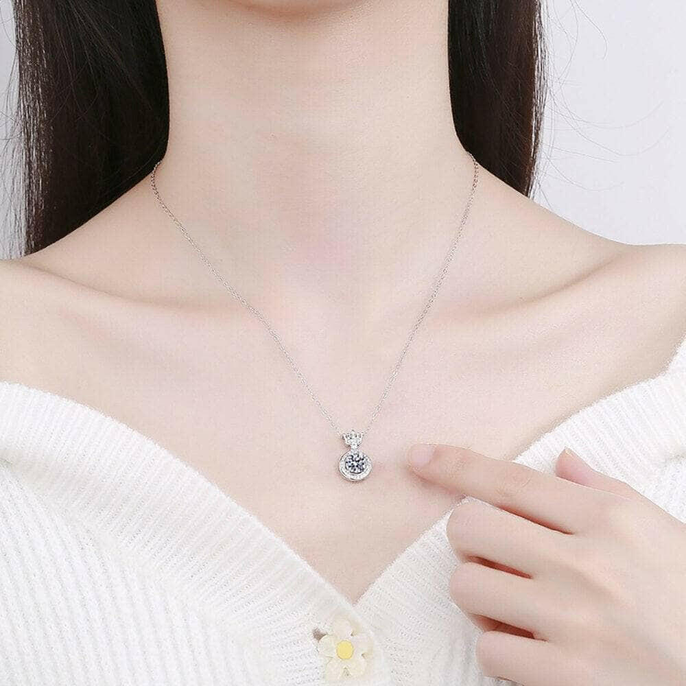 Princess Crown 1.0 ct Diamond Necklace-Evani Naomi Jewelry