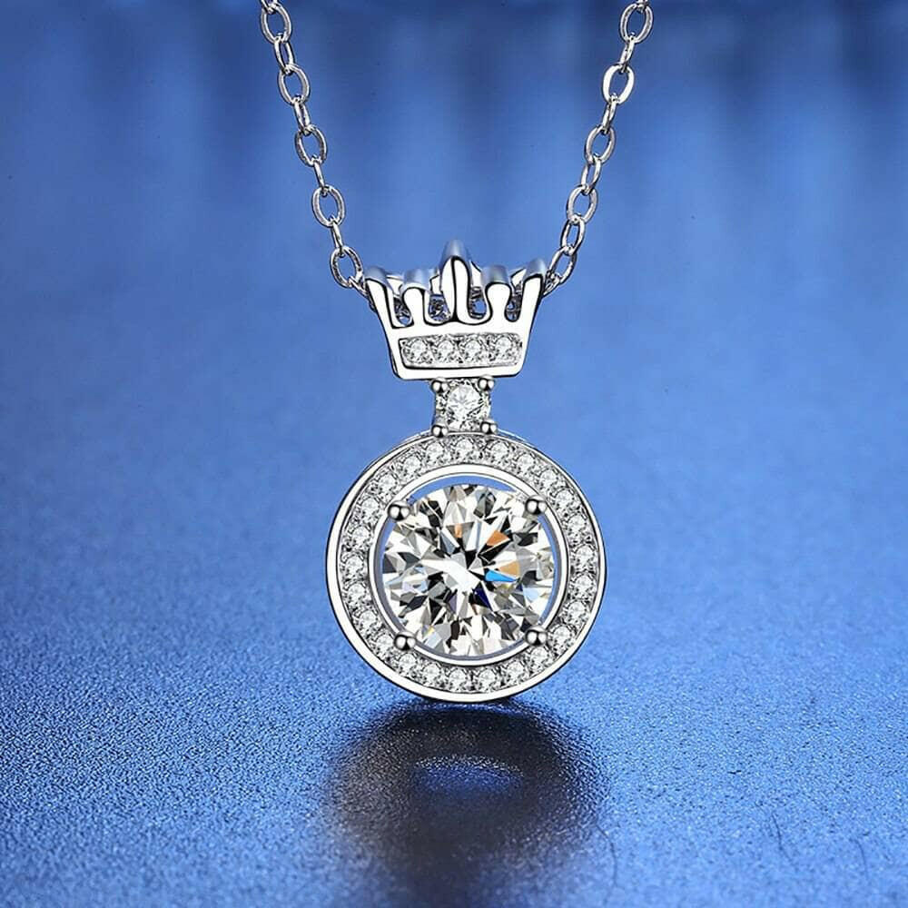 Princess Crown 1.0 ct Diamond Necklace-Evani Naomi Jewelry