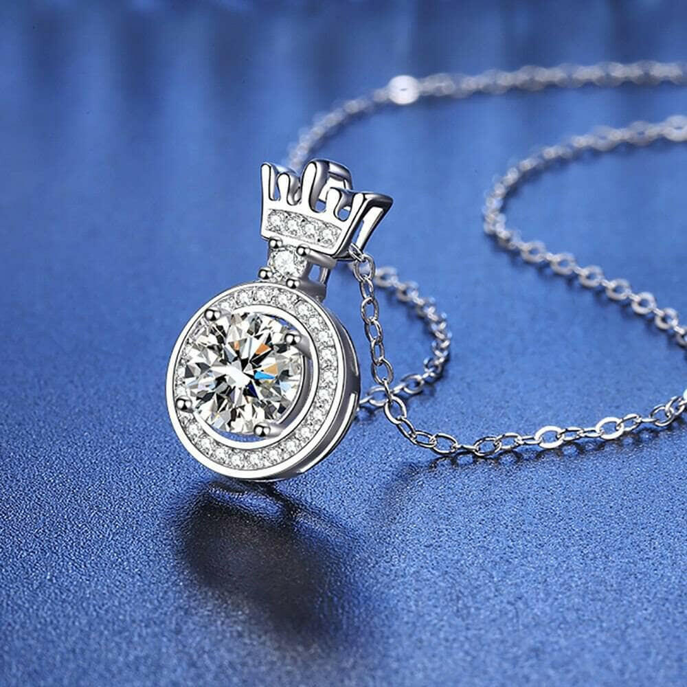 Princess Crown 1.0 ct Diamond Necklace-Evani Naomi Jewelry