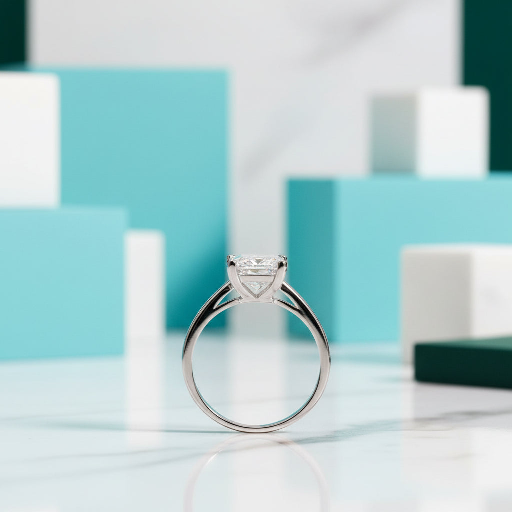 Princess Cut 1ct Sparkling Diamond Classic 4 Claw Engagement Ring-Evani Jewelry