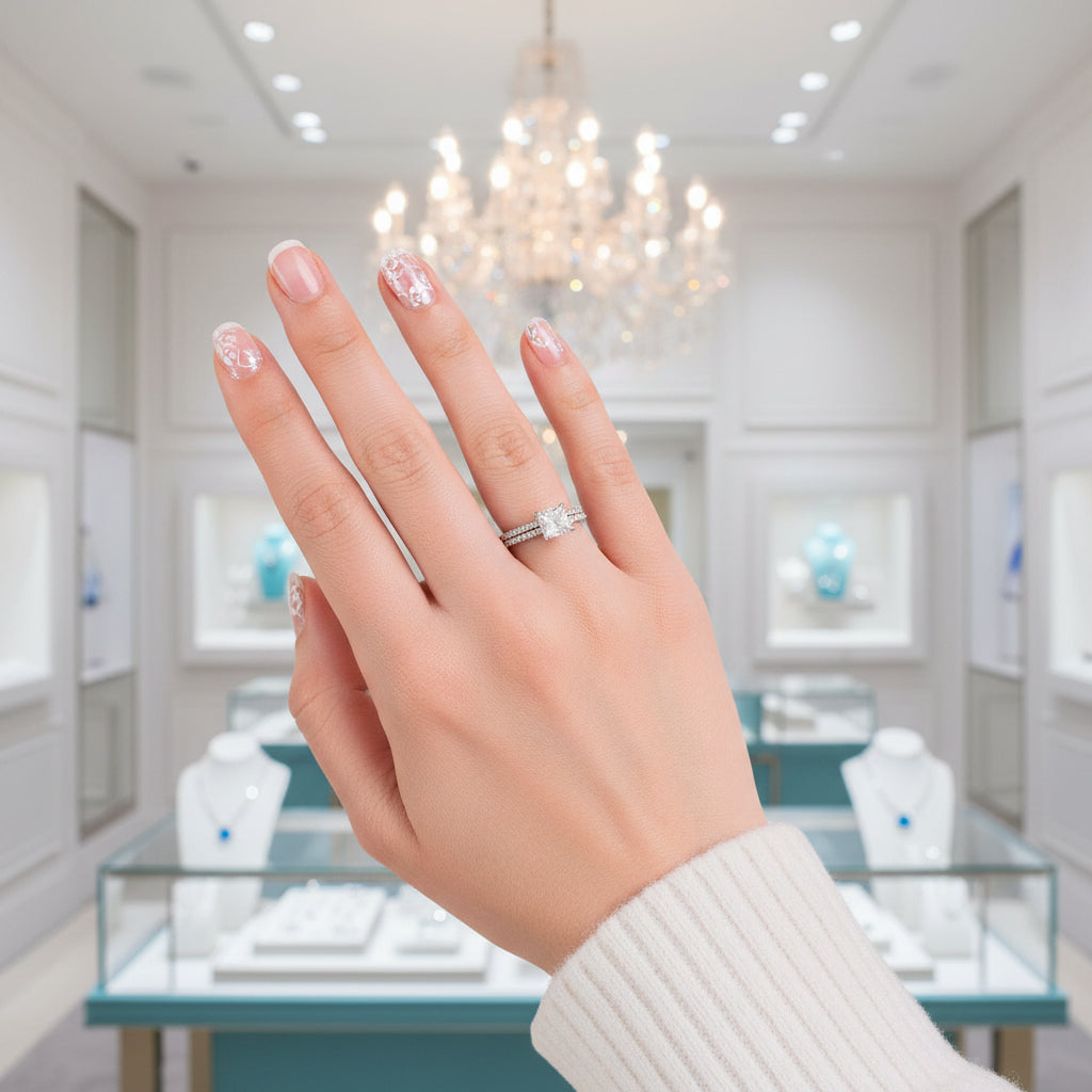 Princess-cut 1.0 ct Diamond Ring Set-Evani Jewelry